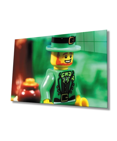 Yeşil Oyuncak Dekoratif ve Modern Cam Tablo   Green Toy