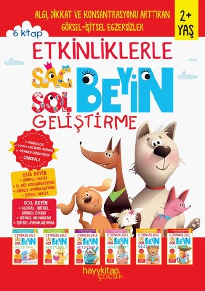 Etkinliklerle Sağ Beyin Sol Beyin Geliştirme (2+ Yaş) 6 lı Set