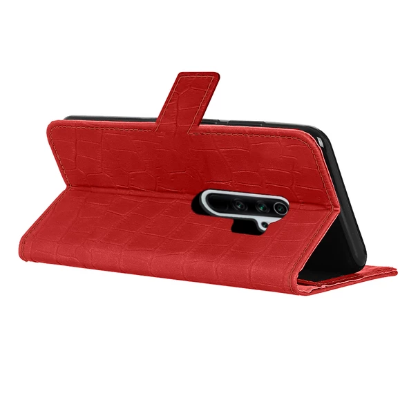 Xiaomi Redmi Note 8 Pro Kılıf Kroko Desen Kapaklı Cüzdanlı - 5