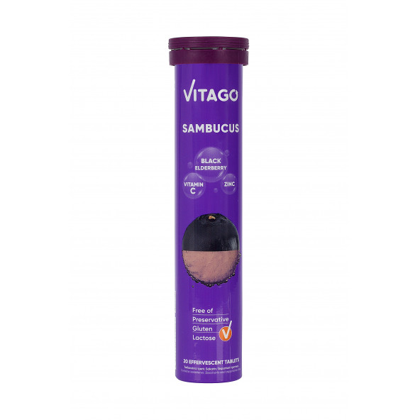 Vitago Sambucus Vitamin C,Çinko 20li Efervesan Tablet