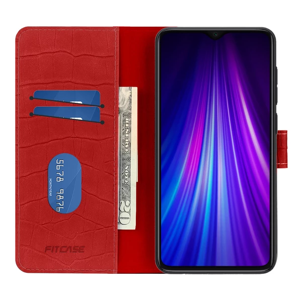 Xiaomi Redmi Note 8 Pro Kılıf Kroko Desen Kapaklı Cüzdanlı - 4