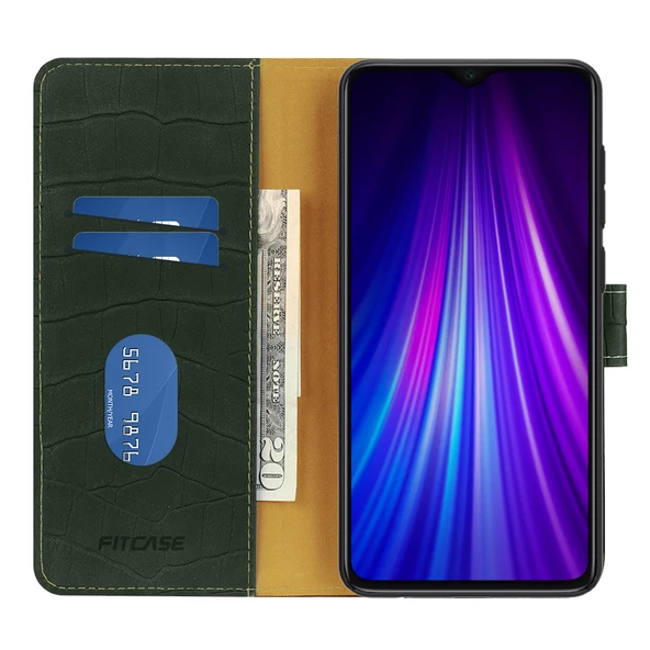 Xiaomi Redmi Note 8 Pro Kılıf Kroko Desen Kapaklı Cüzdanlı - 10