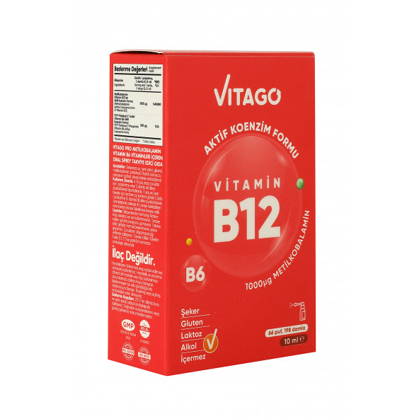 Vitago ProMetilkobalamin Vitamin B6 İçeren Oral Sprey