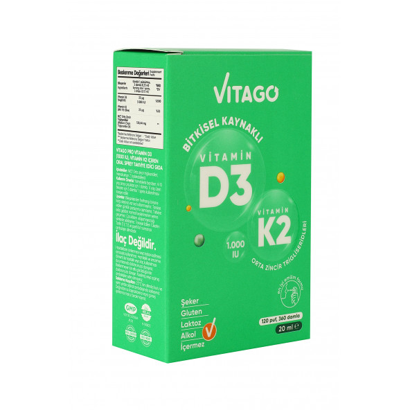 Vitago D3 Vitamini,K2 İçeren Oral Sprey
