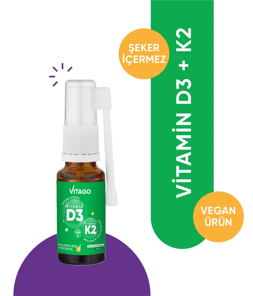 Vitago D3 Vitamini,K2 İçeren Oral Sprey