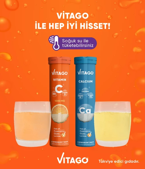 2li Paket-Vitago Vitamin C+Kalsiyum, 20li Efervesan Tablet - 3