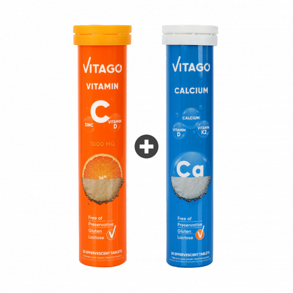 2li Paket-Vitago Vitamin C+Kalsiyum, 20li Efervesan Tablet