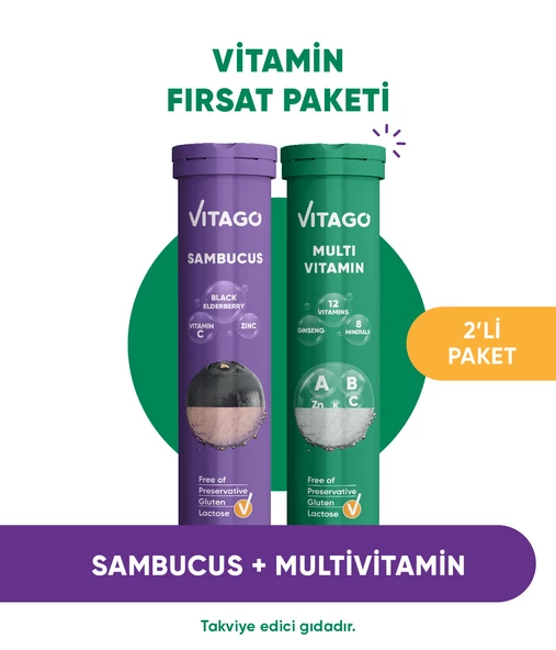 2li-Vitago Sambucus+Multivitamin,20li Efervesan Tablet