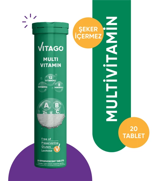 Vitago 20li ProMultivit Multivitamin, Multimineral Efervesan Tablet