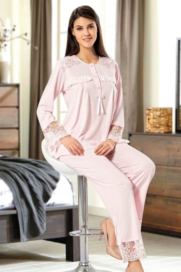 XSES BAYAN 2130 LOHUSA ALT ÜST PİJAMA TAKIM - 2