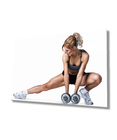 Spor Fıtnes Dekoratif ve Modern Cam Tablo   Sports Fitness ürün görseli