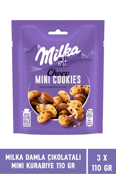 Milka Damla Çikolatalı Mini Kurabiye 110 gr - 3 Adet