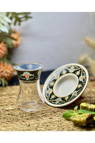 Eslim 12 PARÇA DESENLİ ÇAY BARDAK SETİ - 2