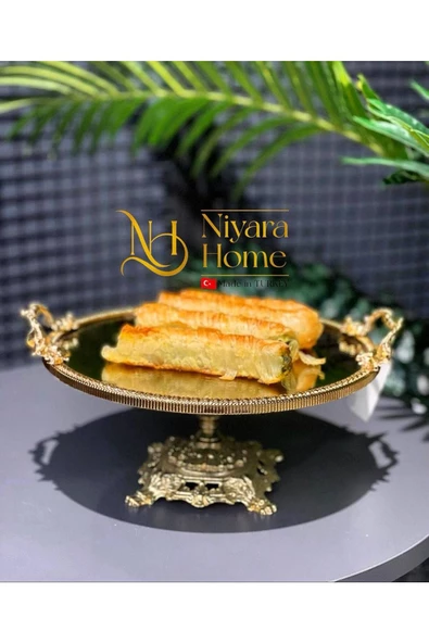 Eslim Döküm Gold Aynalı Kulplu Sunumluk - 4