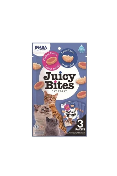 Inaba  Juicy Bites Tavuklu ve Tuna Balıklı Kedi Ödül Maması 11.3 Gr 3 Adet