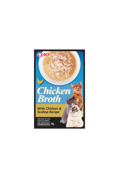 Ciao  Chicken Broth Tavuk Sulu Ve Deniz Taraklı Kedi Çorbası 50 Gr