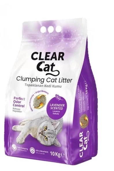 Clear Cat  Lavanta Kokulu Kedi Kumu 10 Kg