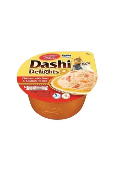 Inaba  Ciao Dashi Delights Tavuklu Ton Ve Somon Balıklı Kedi Çorbası 70 gr