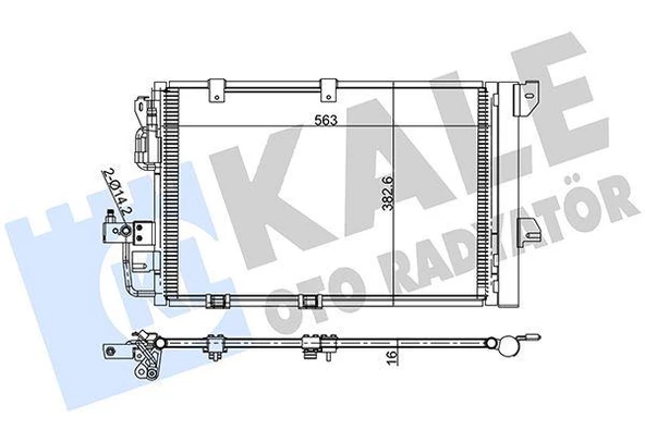 KLİMA RADYATÖRÜ KONDENSERİ ASTRA G-ZAFIRA 1.2 16V-1.4 16V-1.6 16V-1.8-2.0 16V AL/AL 573x383x16