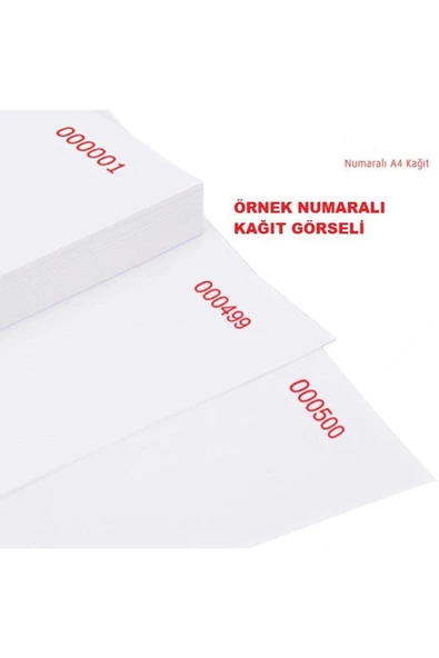 Diğer Passive Numaralı Dikey A4 Kağıt 80gr 1'den 1500' E Numaralı