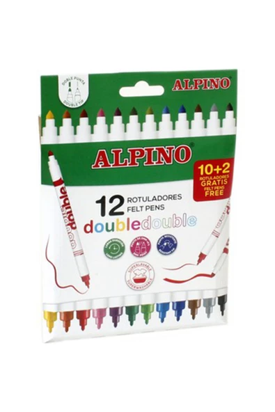 Alpıno 12 Renk Çift Yönlü Keçeli Kalem Ar-002013 - 2