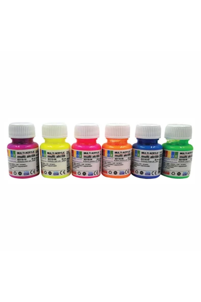 Südor Multi Akrilik Boya Fosforlu Set 6x25 ml Sd116f - 2