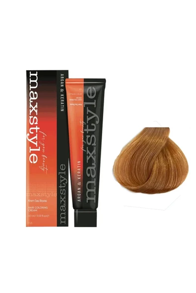 Maxstyle Argan Keratin Saç Boyası 8.34 Açık Karamel 60 ml