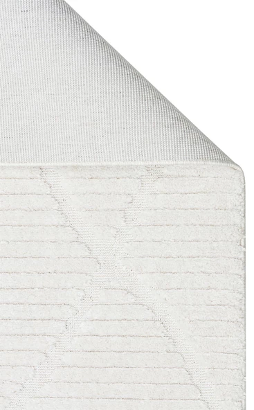 Terazzo Koleksiyonu Hav Toz Vermez Etnik Modern Desenli Yumuşak Halı TRZ07 Beyaz - 4