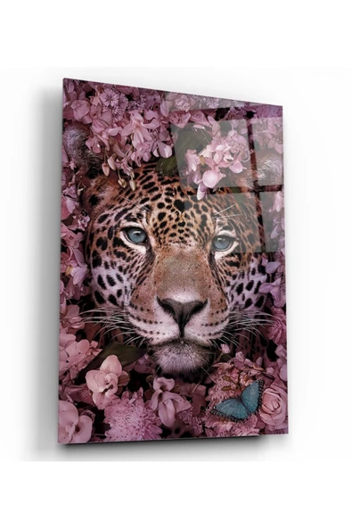 Leopar Dekoratif ve Modern Cam Tablo