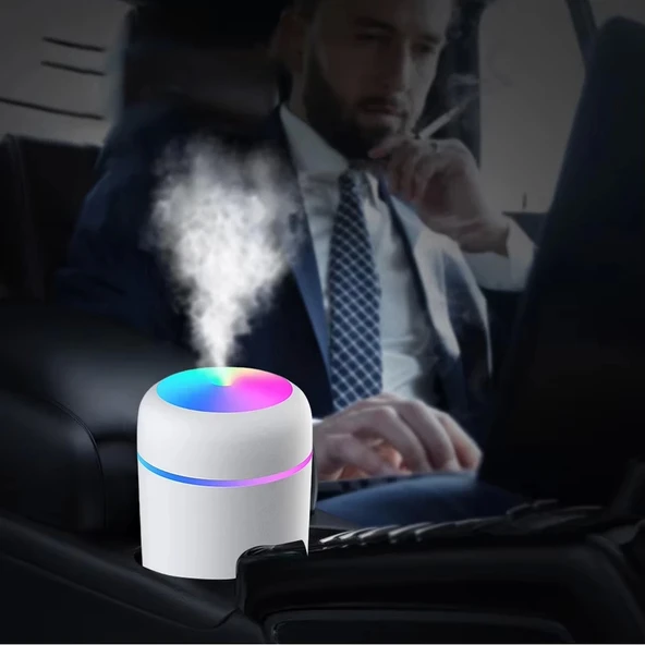 Ortam Nemlendirici Araç İçi Ev Ofis Rgb Renkli Işıklı Buhar makinası - 3