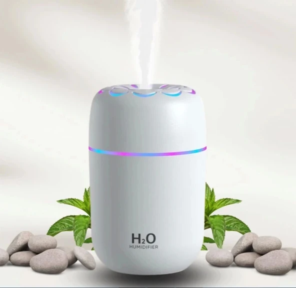 Ortam Nemlendirici Araç İçi Ev Ofis Rgb Renkli Işıklı Buhar makinası