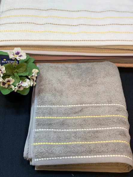 NİVEMESHOME 104 SAHRA GRİ YÜZ HAVLUSU NURPAK - 5