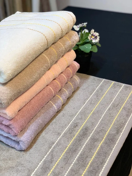 NİVEMESHOME 104 SAHRA LİLA YÜZ HAVLUSU NURPAK - Resim 2