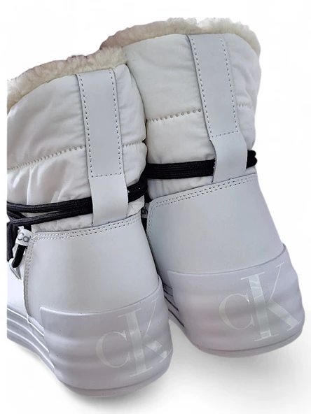 CALVİN Klein Jeans  BEYAZ KAR BOTU SİYAH BAĞCIKLI MODEL  Bold Vulc Flatf  Wn YW0YW01181 - 4