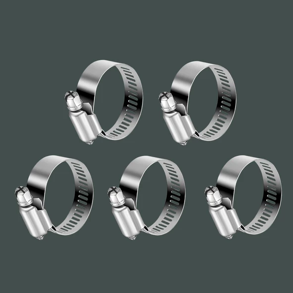 Hortum Kelepçesi Tork Ayarlı 13x19 mm Paslanmaz Çelik Boru Metal Kelepçe Ayarlanabilir klips 5 ADET - 8