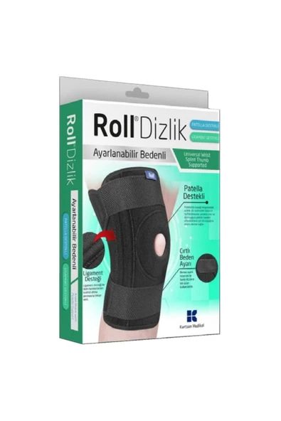 ROLL PATELLA VE LİGAMENT DESTEKLİ AYARLANABİLİR BEDENLİ CIRTLI DİZLİK