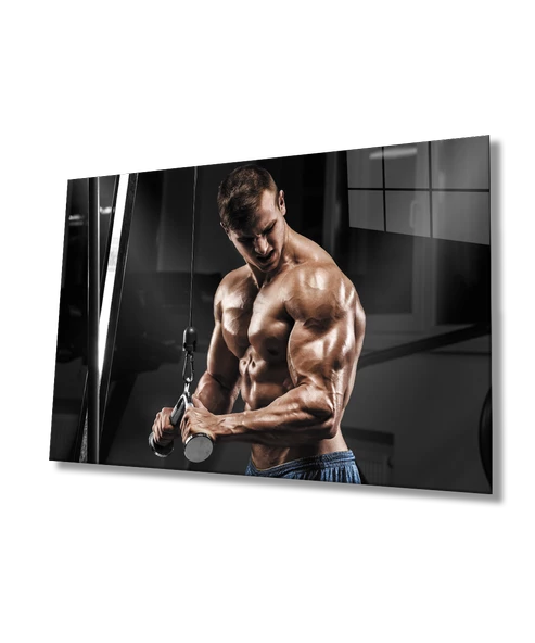 Spor Fıtnes Dekoratif ve Modern Cam Tablo   Sports Fitness