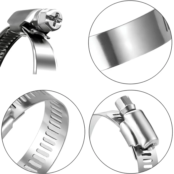 Hortum Kelepçesi Tork Ayarlı 22x36 mm Paslanmaz Çelik Boru Metal Kelepçe Ayarlanabilir klips 5 ADET - 6