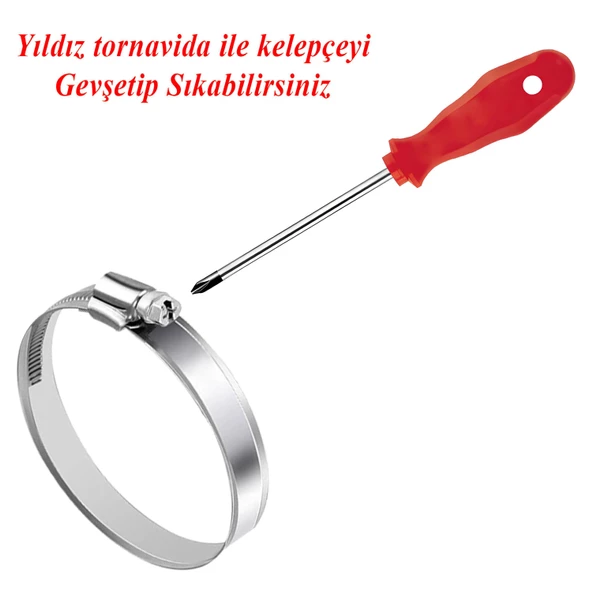 Hortum Kelepçesi Tork Ayarlı 28x48 mm Paslanmaz Çelik Boru Metal Kelepçe Ayarlanabilir klips 5 ADET - 7
