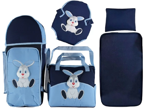 ŞMTSTYLE 5 Parça Bebek Taşıma ve Bakım Seti Tavşan Temalı ürün görseli 1