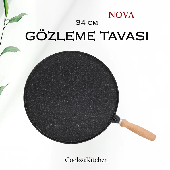 Cook Kitchen Çift Taraflı Döküm Gözleme Tavası 34 cm - 3
