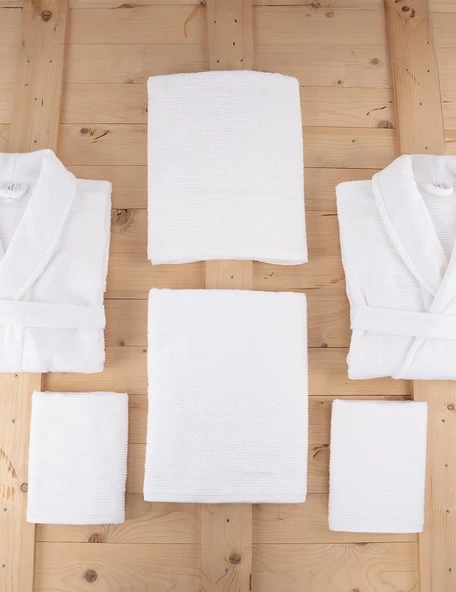 Ultra Soft 6 Parça Kutulu Havlu & Bornoz Aile Çeyiz Seti Baveno - 4