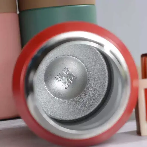 Kapris Çift Katlı Paslanmaz Çelik Termos Matara 380 ML Koyu Yeşil Kap-285 - 3