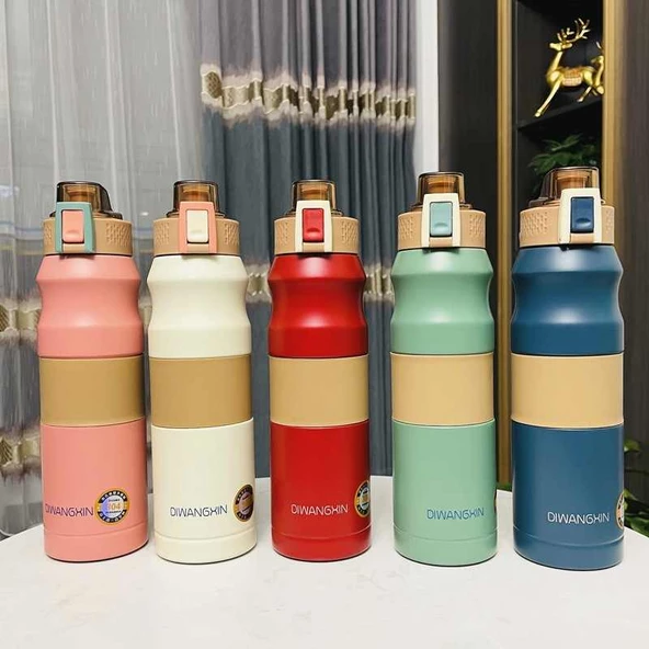 Kapris Çift Katlı Paslanmaz Çelik Termos Matara 380 ML Kırmızı Kap-285 - 5