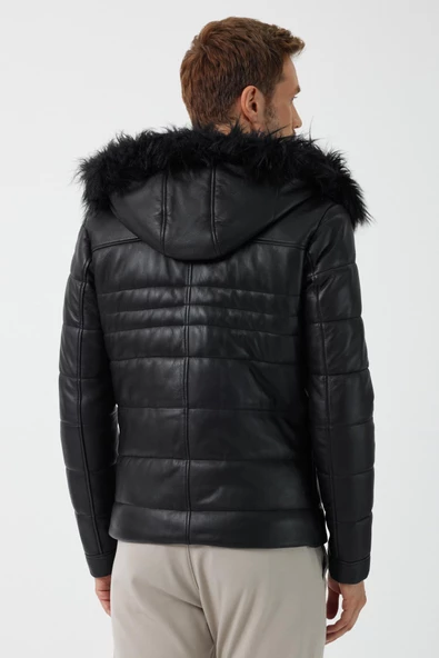 Butto Siyah Erkek Deri Ceket - 4