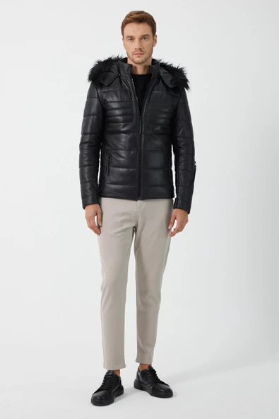 Butto Siyah Erkek Deri Ceket - 3