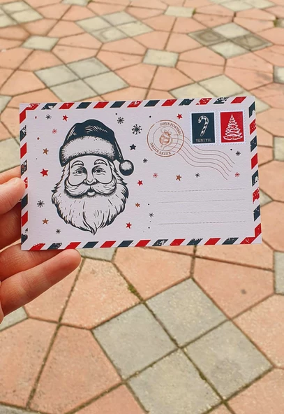 Yılbaşı tebrik kartı- 4 lü nostaljik yeni yıl posta kartı-not kartı-özel gün kartı - Resim 6