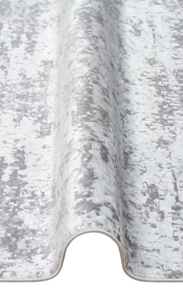 Sateen Koleksiyonu Makinede yıkanabilen, kolay kullanımlı kaymaz taban halı ST112 Gri - 4