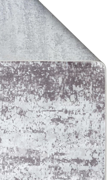 Sateen Koleksiyonu Makinede yıkanabilen, kolay kullanımlı kaymaz taban halı ST112 Gri - 5