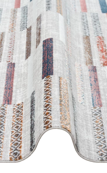 Sateen Koleksiyonu Makinede yıkanabilen, kolay kullanımlı kaymaz taban halı ST110 Renkli - 4